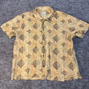 Stitch Note 100% Linen Western Casual Geometric Men's Shirt